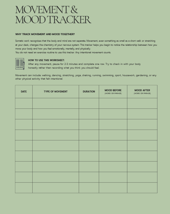 Somatic Therapy Workbook