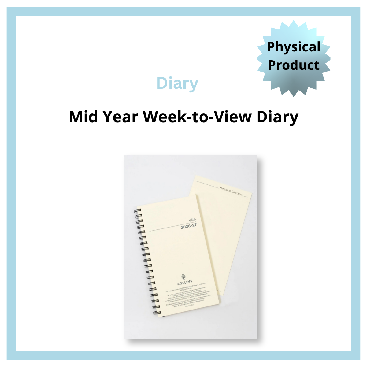 13 Month Week-to-View Diary