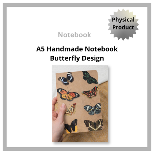 A5 Notebook with Butterfly Design