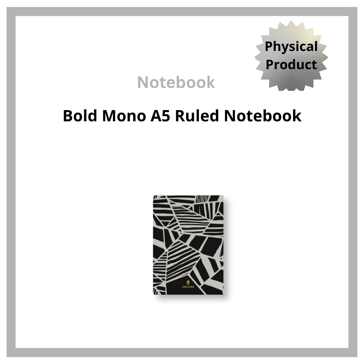 Bold Mono A5 Ruled Notebook