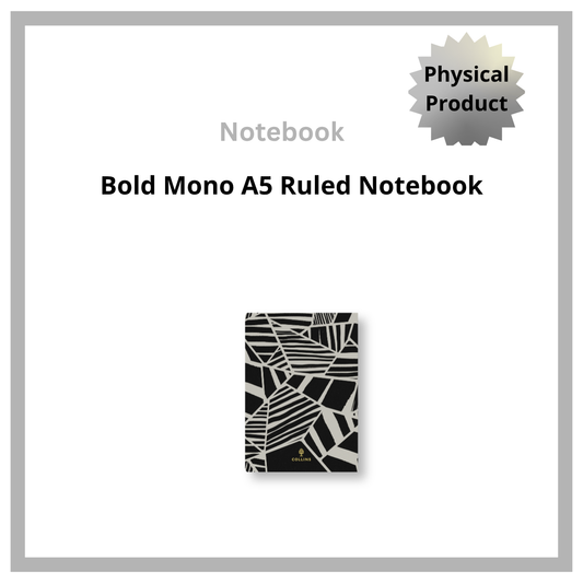 Bold Mono A5 Ruled Notebook