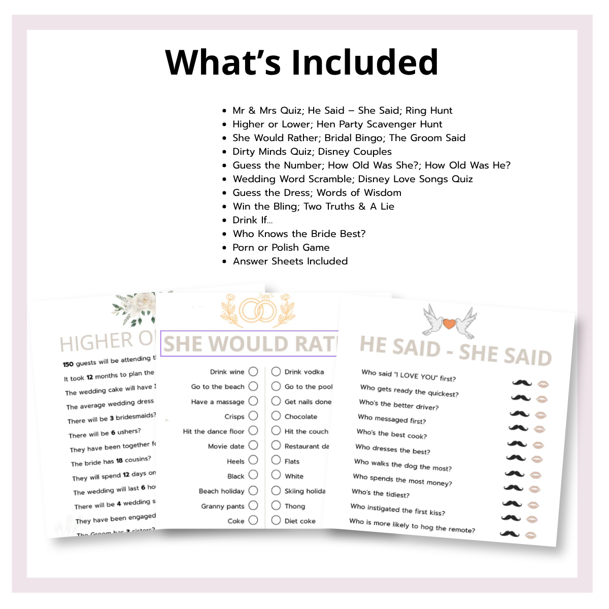 Hen Party Games Bundle