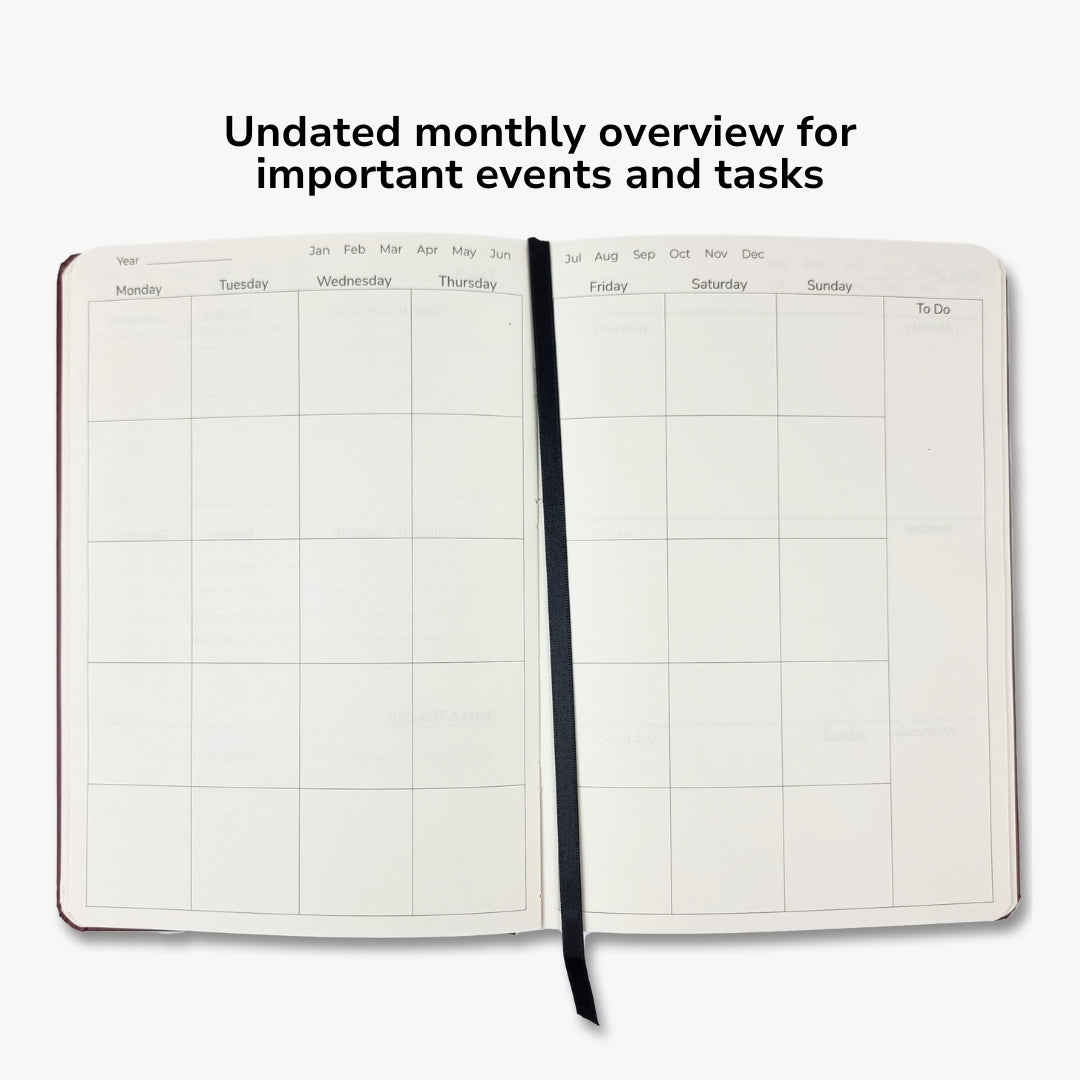 Undated Yearly Planner - Red