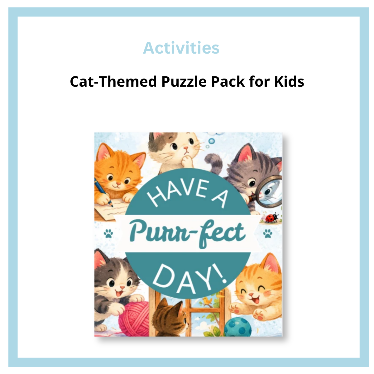 Cat-Themed Puzzle Pack for Kids