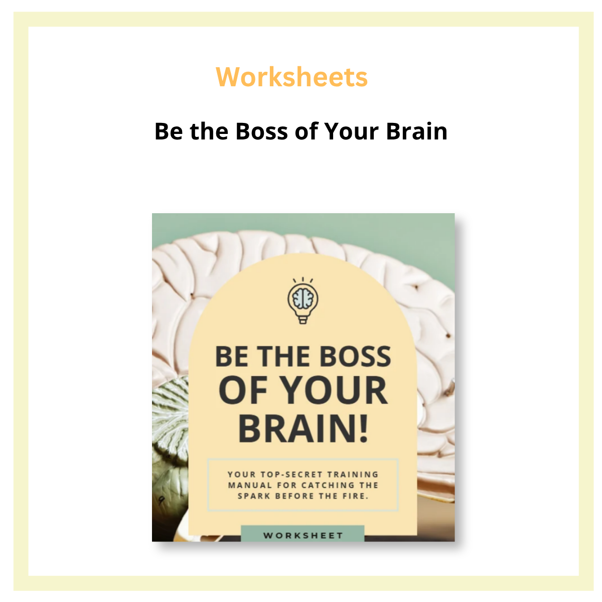 Impulse Control Worksheets