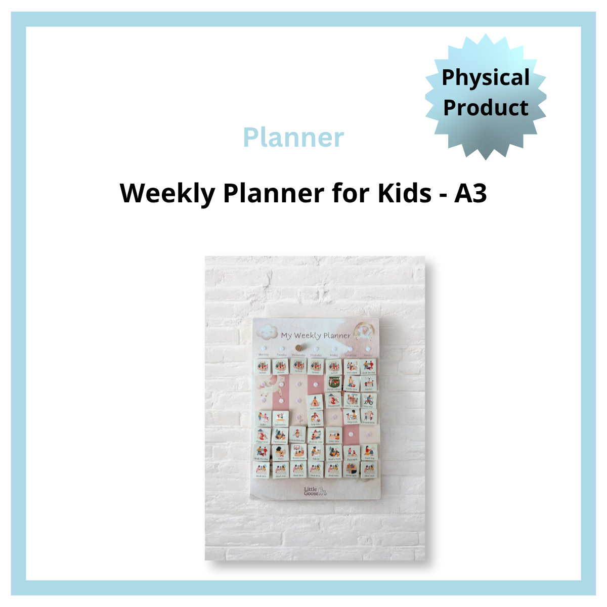 Weekly Planner for Kids A3