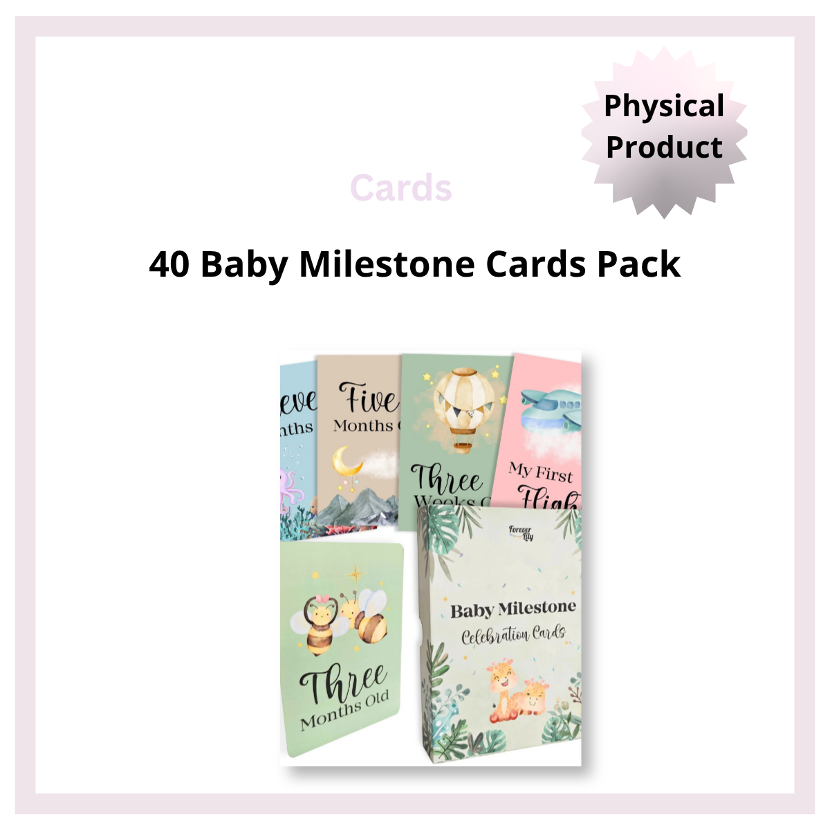 40 Baby Milestone Cards Pack
