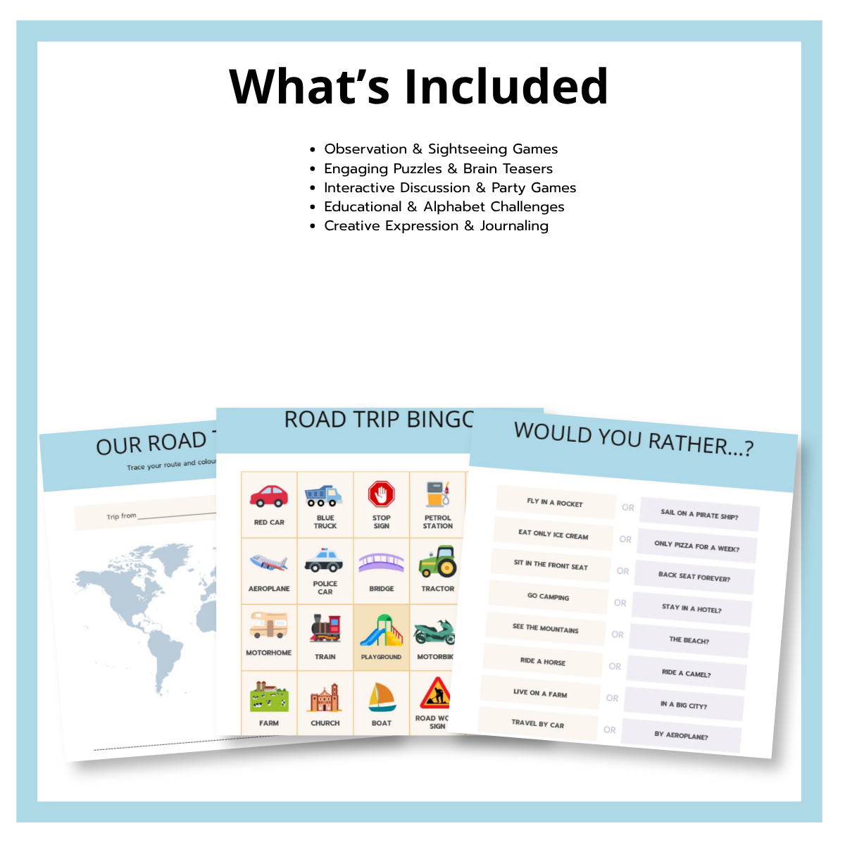 Kids Road Trip Activity Planner