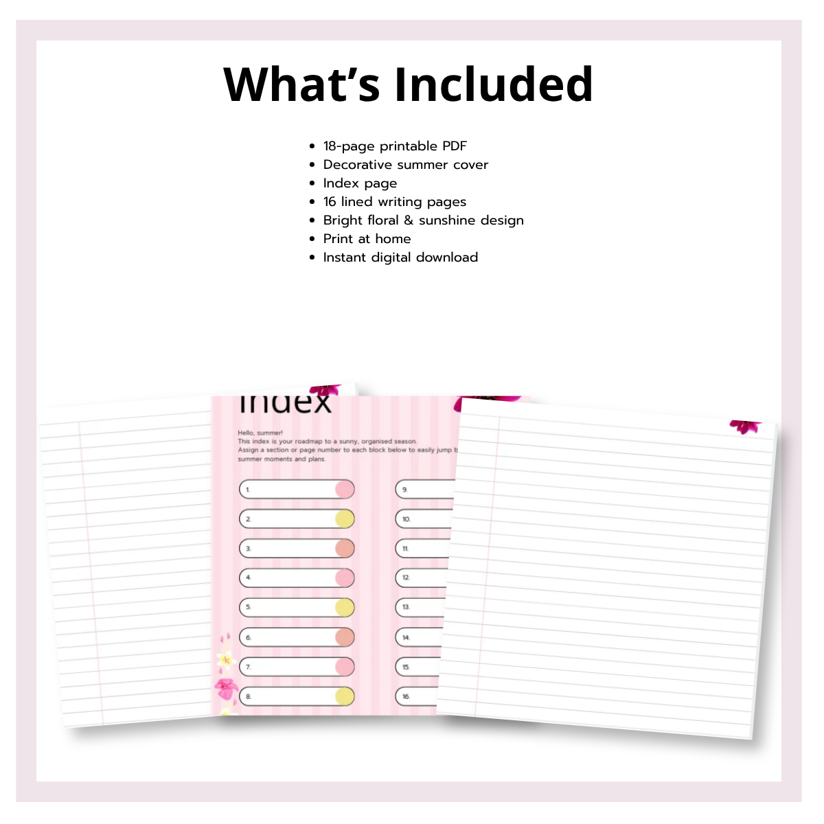 Hello Summer Lined Notepad