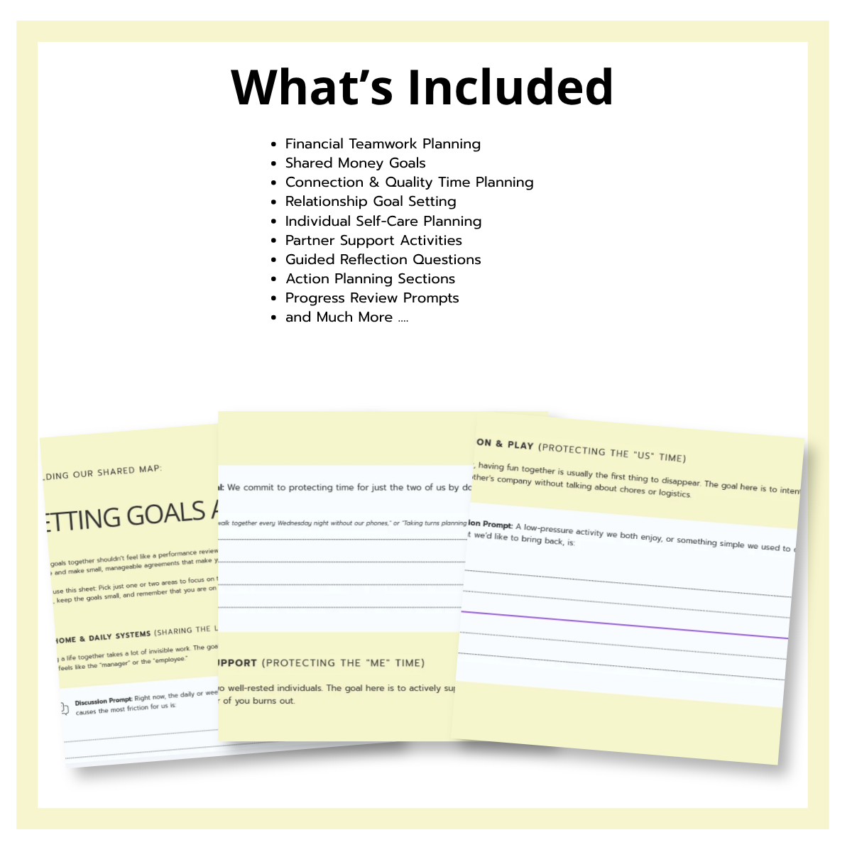 Couple's Therapy Goals Worksheet