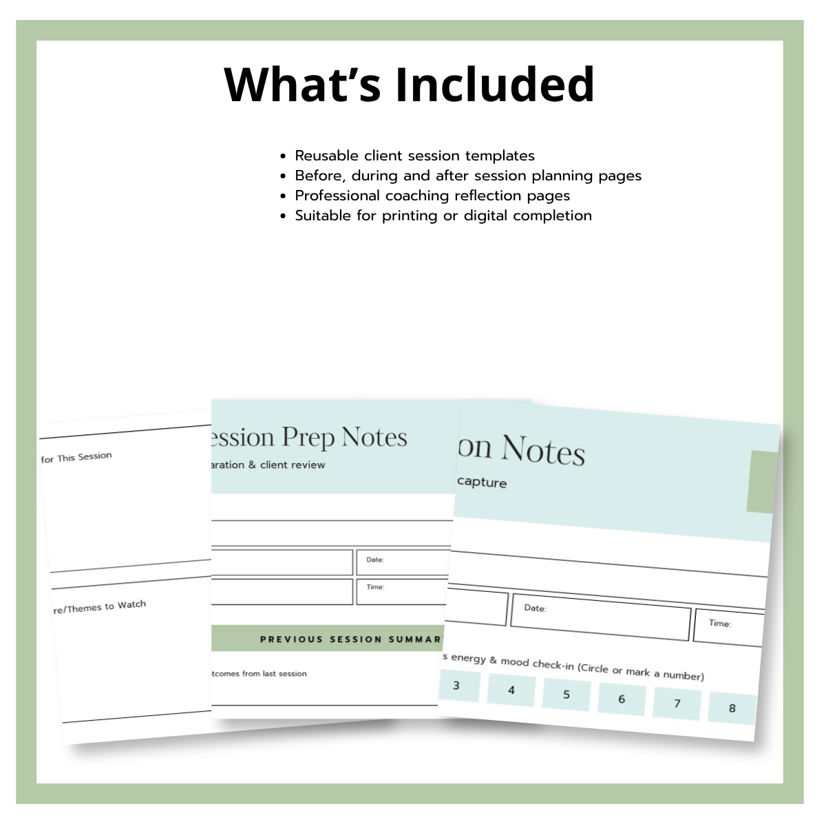 Life Coach Session Planner