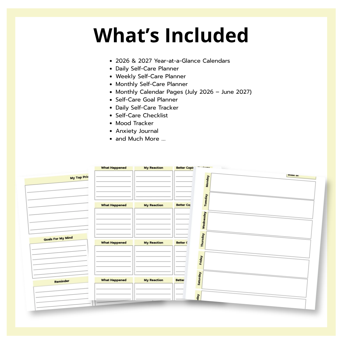 Mental Health & Self-Care Planner