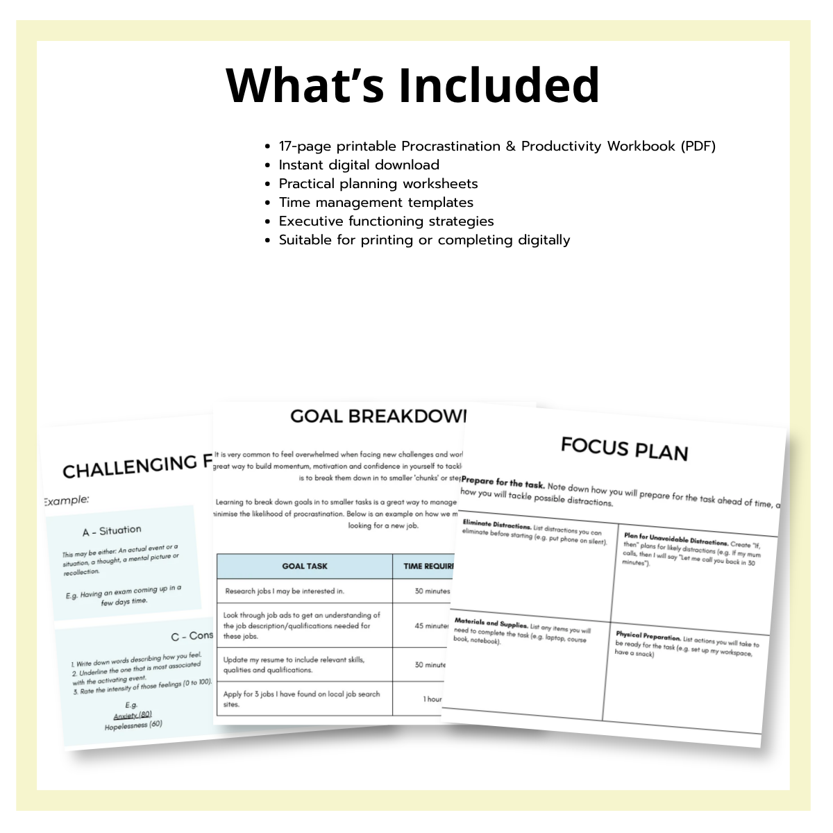 Procrastination Workbook