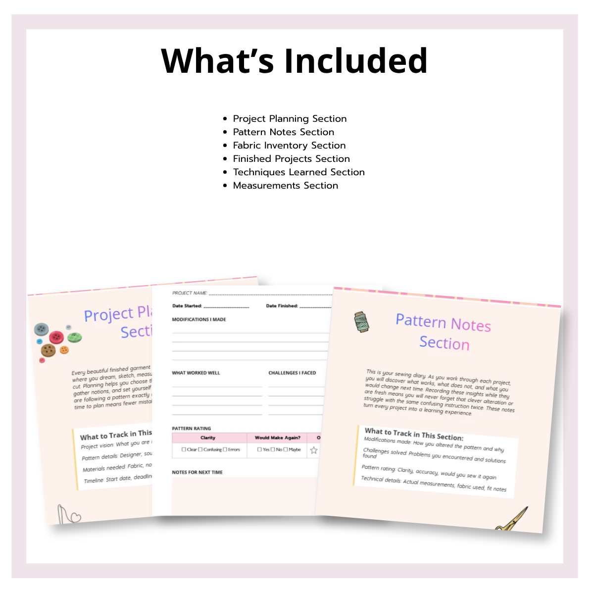 Sewing Journal | Project Planner