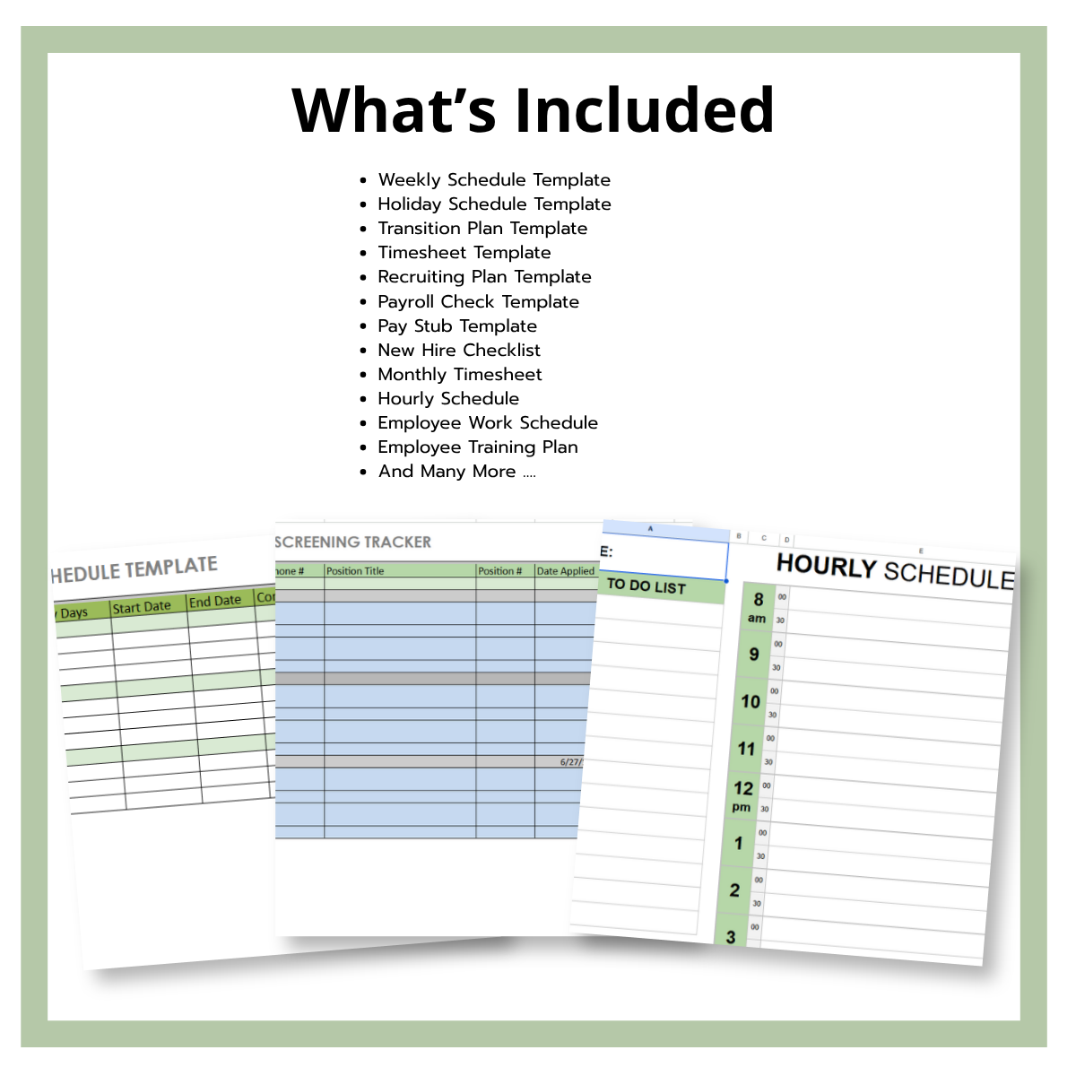 HR & Business Spreadsheet Bundle