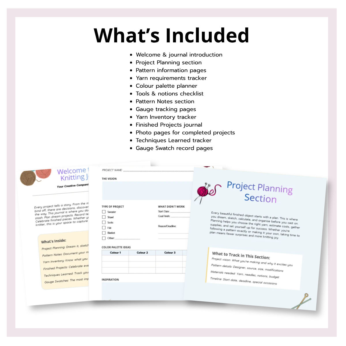 Knitting Journal | Project Planner