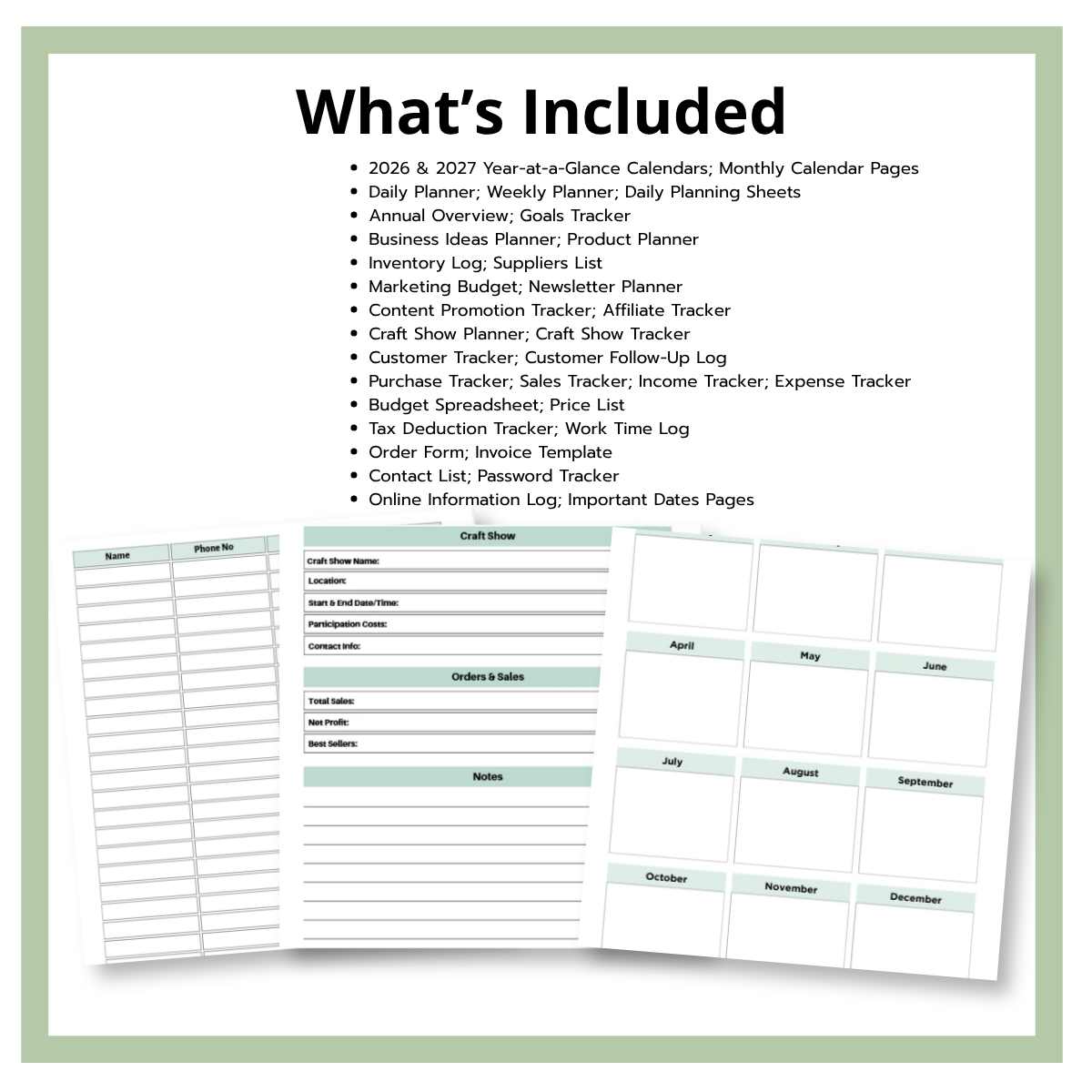 2026–2027 Craft Business Planner