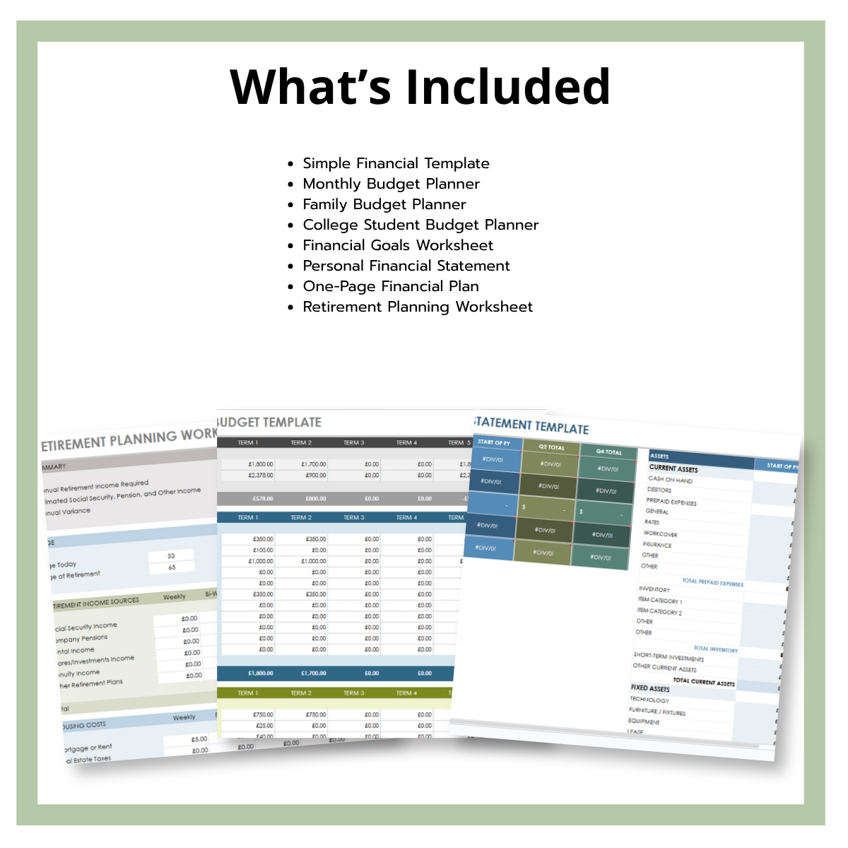 Personal Finance Template Bundle