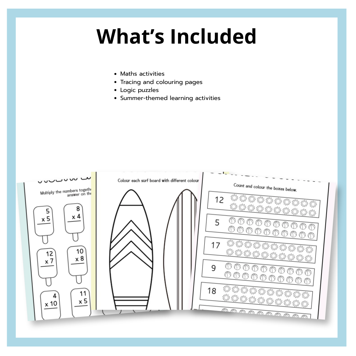 Summer Activity Workbook for Kids