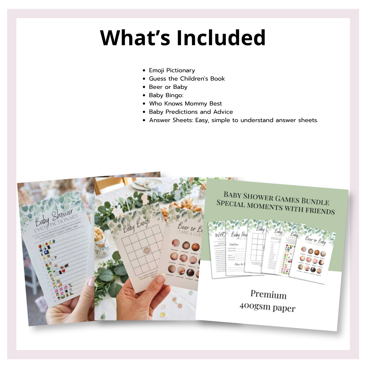 Baby Shower Games Bundle