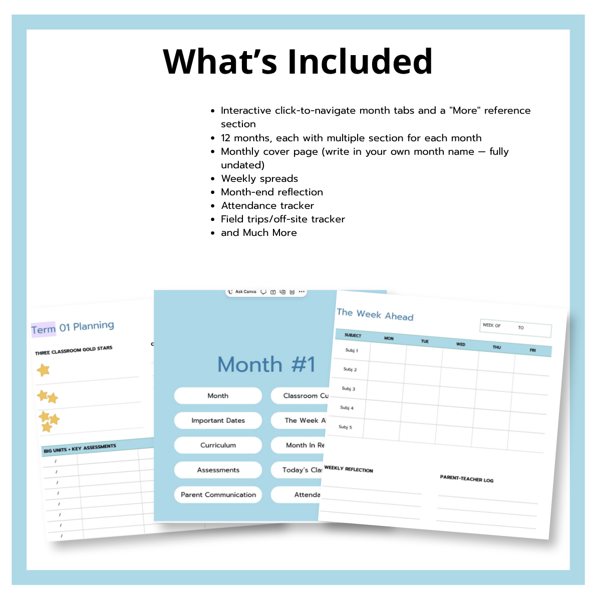 Undated Teacher Planner
