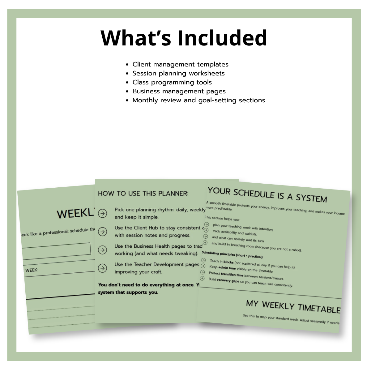 Pilates Instructor Planner