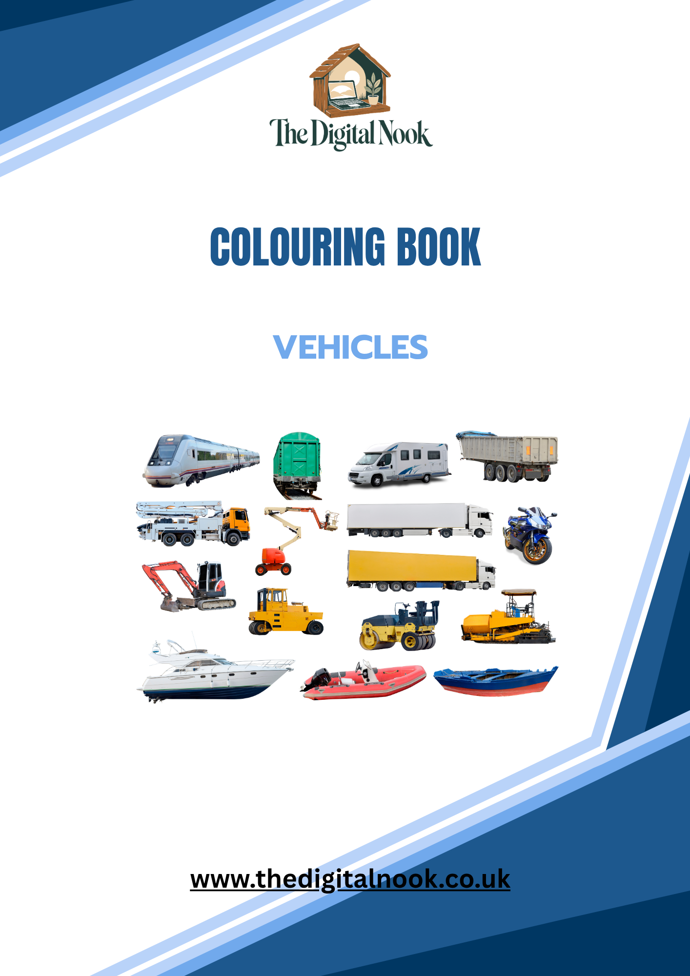 Vehicles Colouring Book | Printable Vehicle Colouring Pages for Preschool & Toddlers | Cars, Trucks, Planes & More PDF