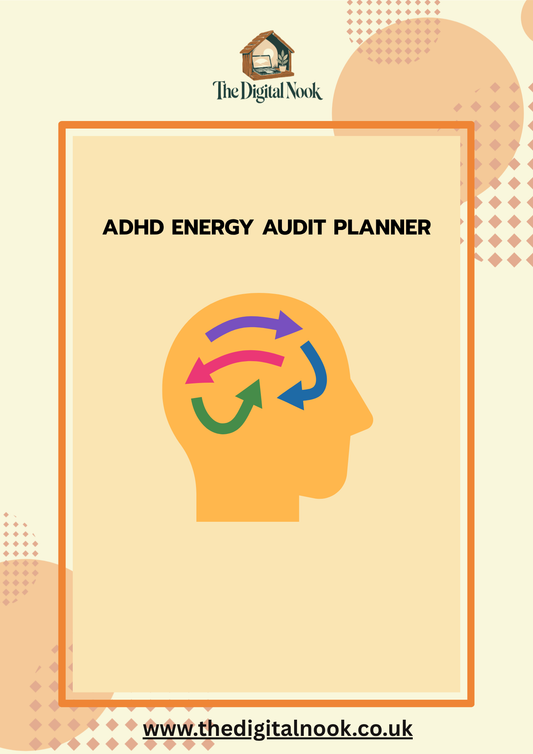 ADHD Energy Audit Planner | Weekly Energy Tracker & Self-Reflection Workbook | Printable PDF