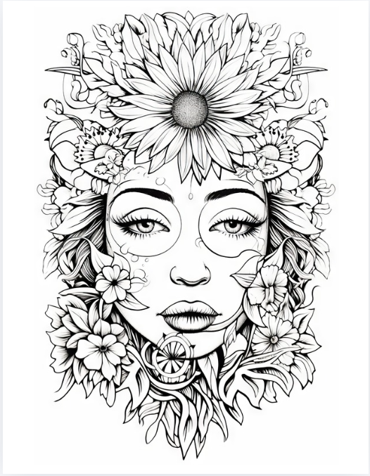 Mindfulness People Colouring Book | 30 Beautiful Portrait & Lifestyle Pages for Stress Relief (Printable PDF)
