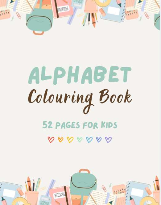 Printable Alphabet Colouring Book | 52-Page PDF Learning Activity for Preschool & Nursery