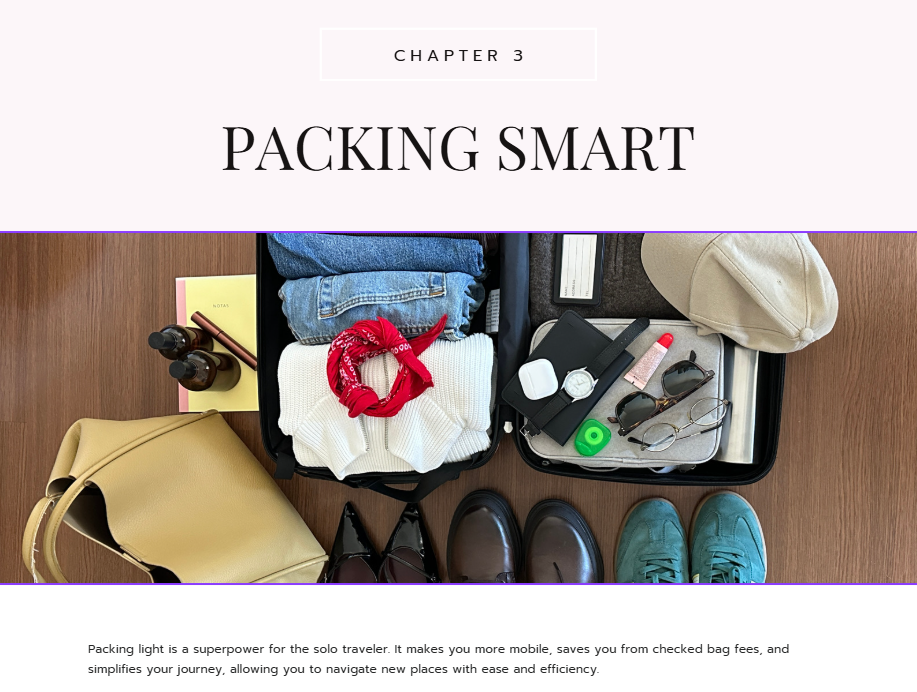 The Ultimate Guide for Solo Female Travellers | Digital Travel Ebook & Planner