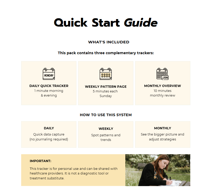 Anxiety Journal for Symptoms | Printable Anxiety Tracker & Mental Health Journal