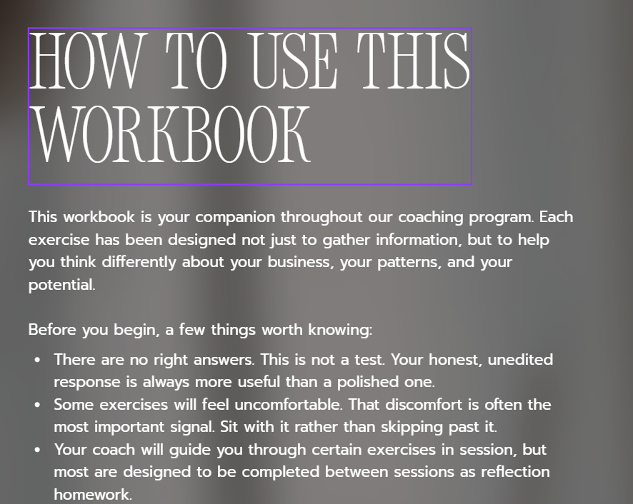 Breakthrough Business Coaching Workbook | Coaching Workbook for Entrepreneurs & Business Coaches