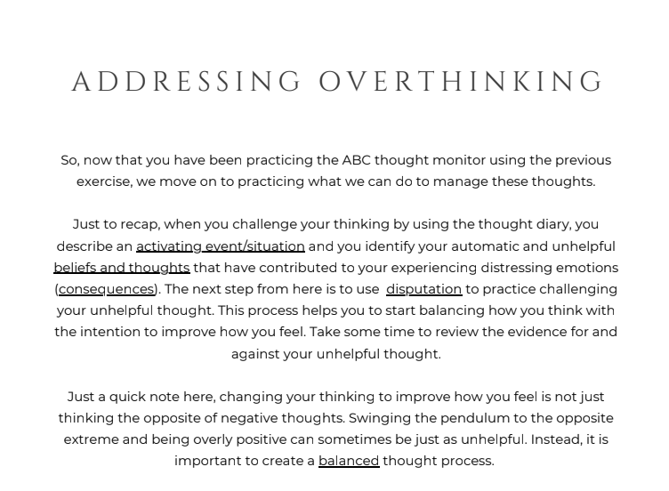 Overthinking Journal | Printable CBT-Inspired Thought Challenge Workbook & Self-Reflection PDF