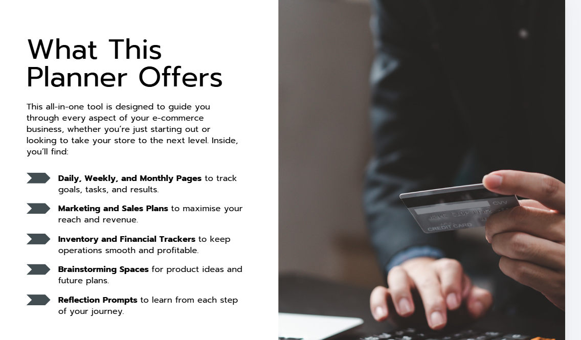 Ultimate eCommerce Planner | Printable Business Planner for Shopify, Etsy & Online Shop Owners