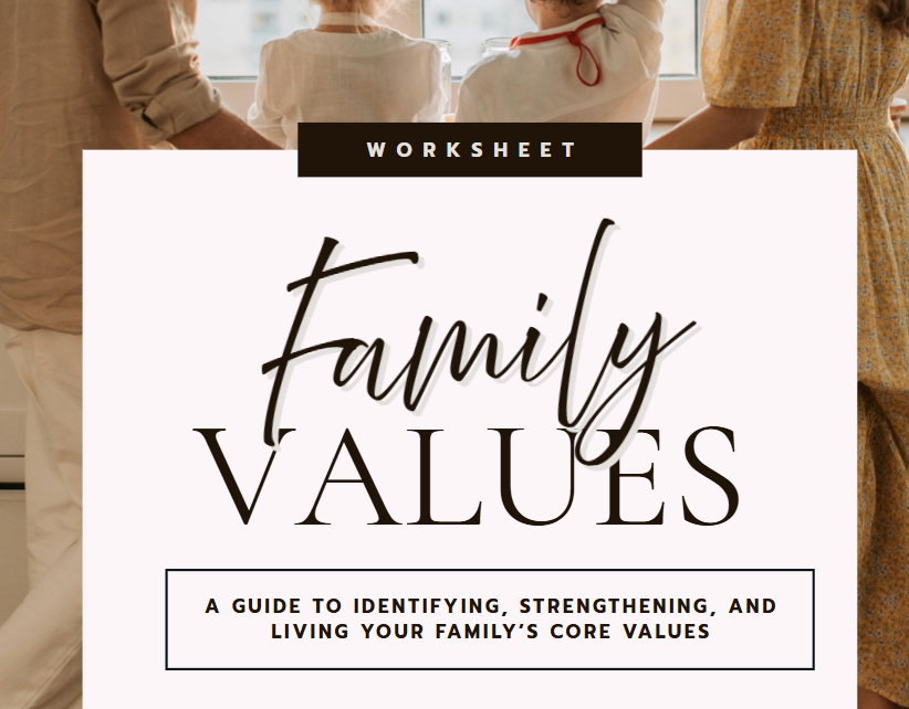 Family Values Workbook | Printable Family Reflection Journal & Values Guide PDF