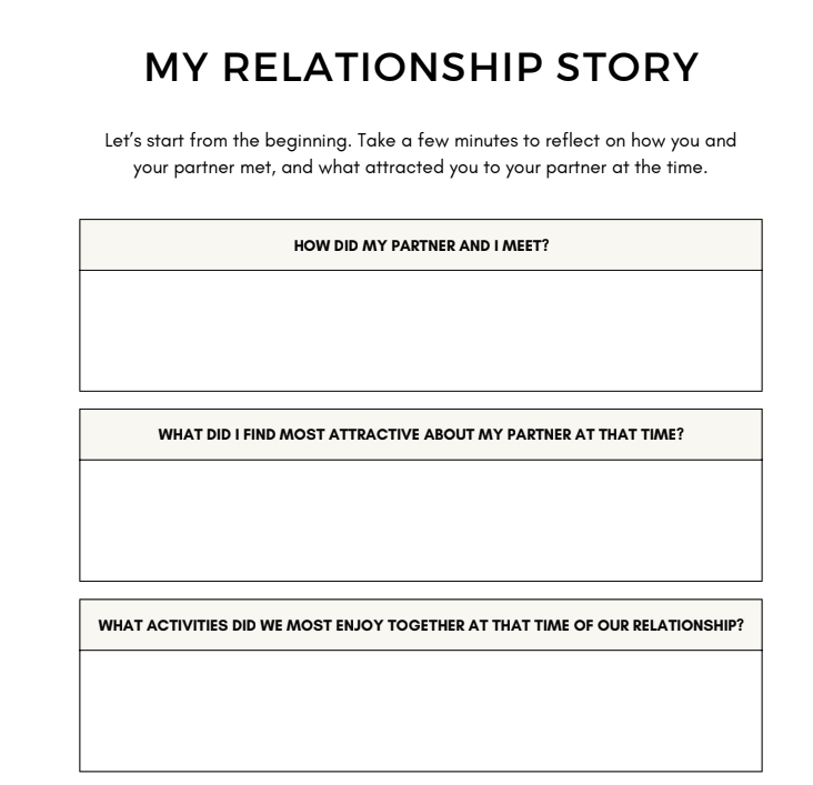 Relationship Workbook for Couples | Printable Communication & Connection Journal PDF