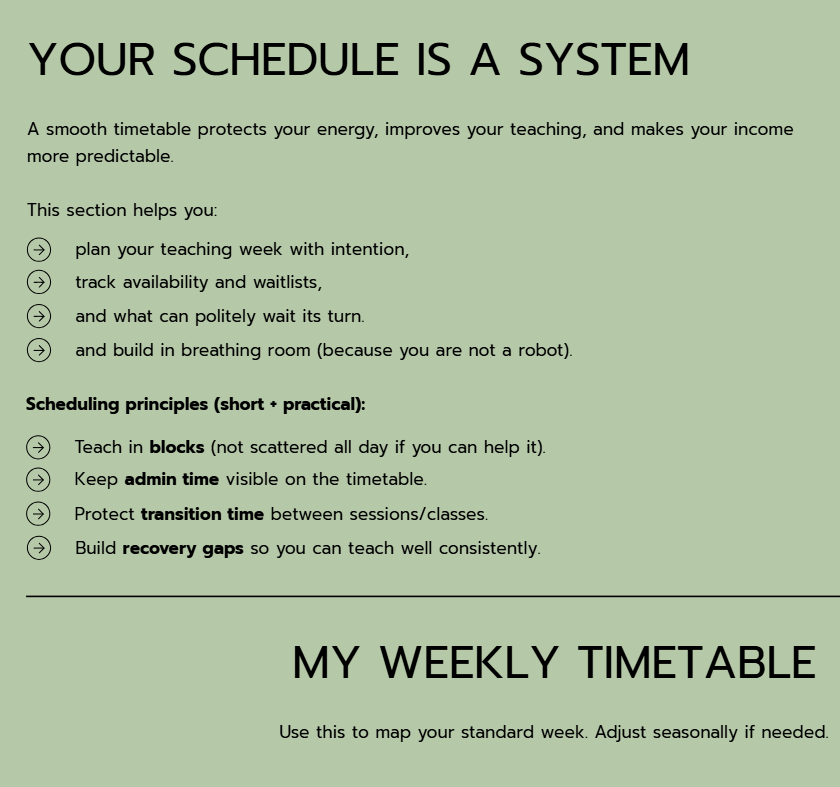 Pilates Instructor Planner | 81-Page Studio Business & Client Management Planner | Printable PDF