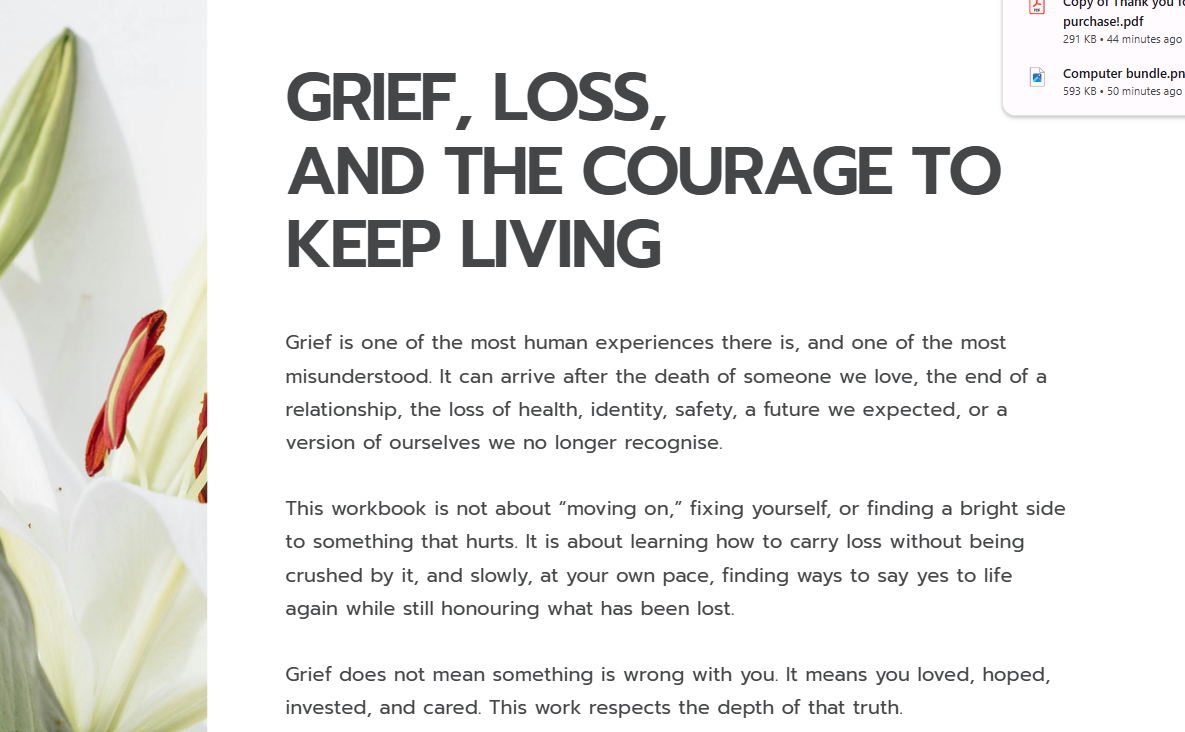 Grief & Loss Workbook for Adults