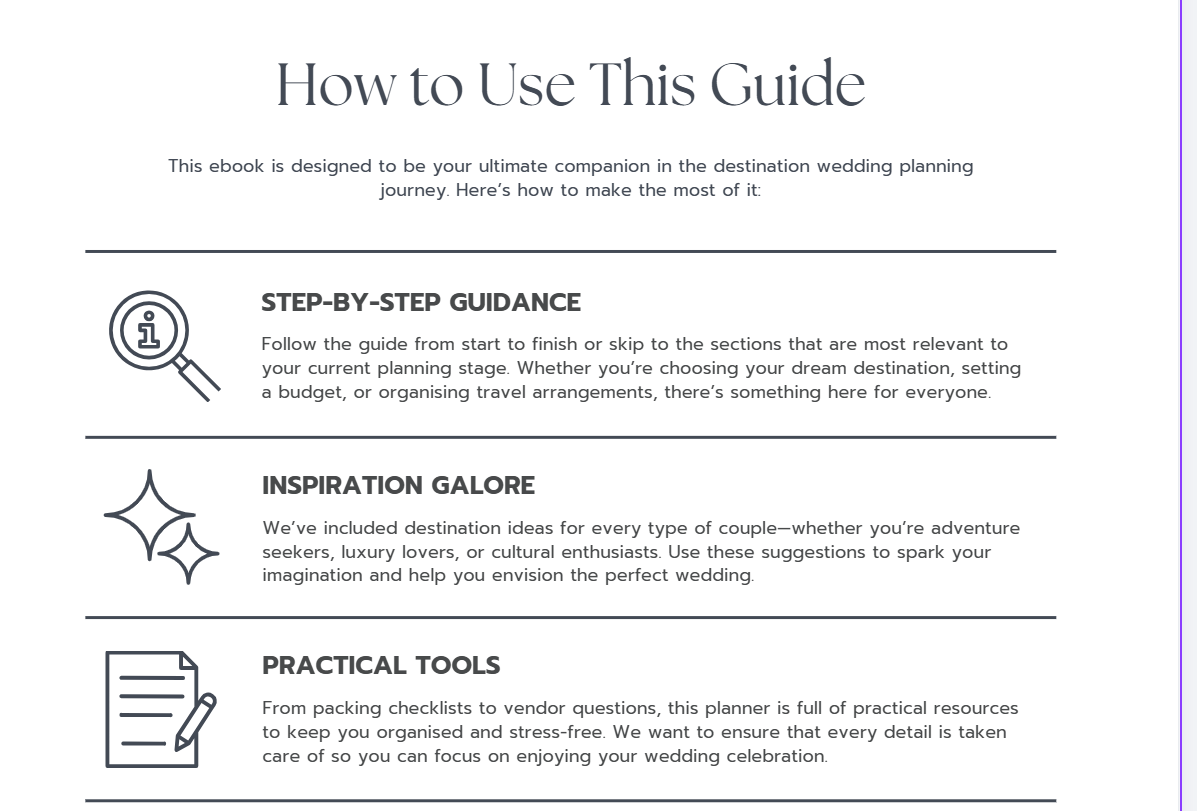 Destination Wedding Planner Book