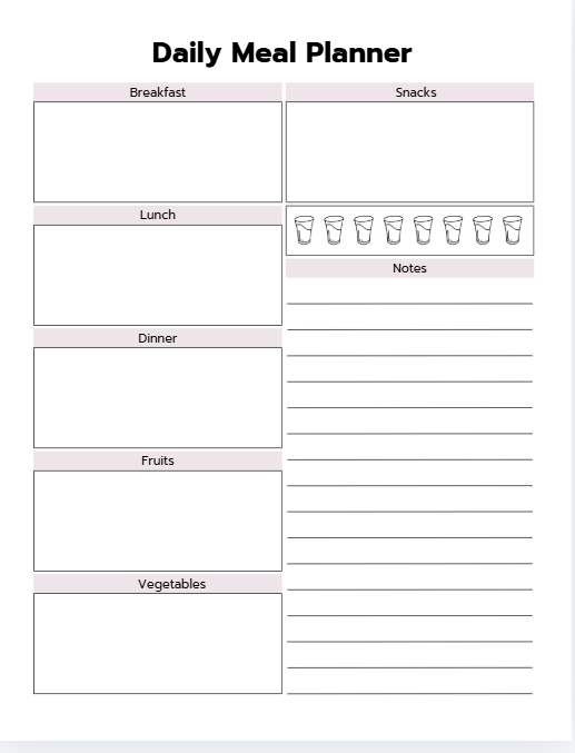 Printable Meal Planning Journal