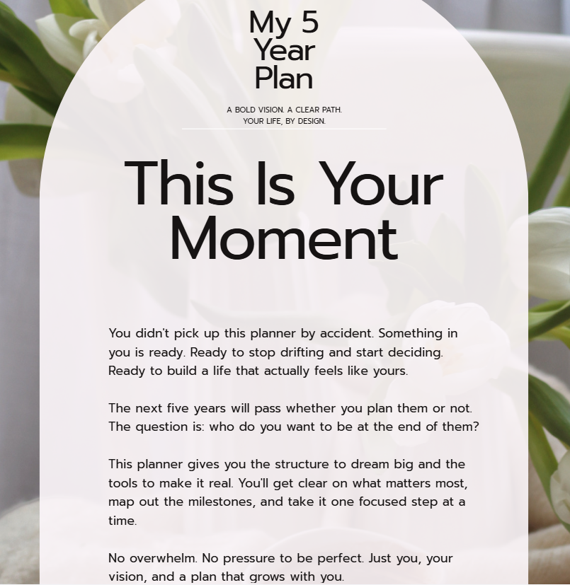 5 Year Plan | Life Planner