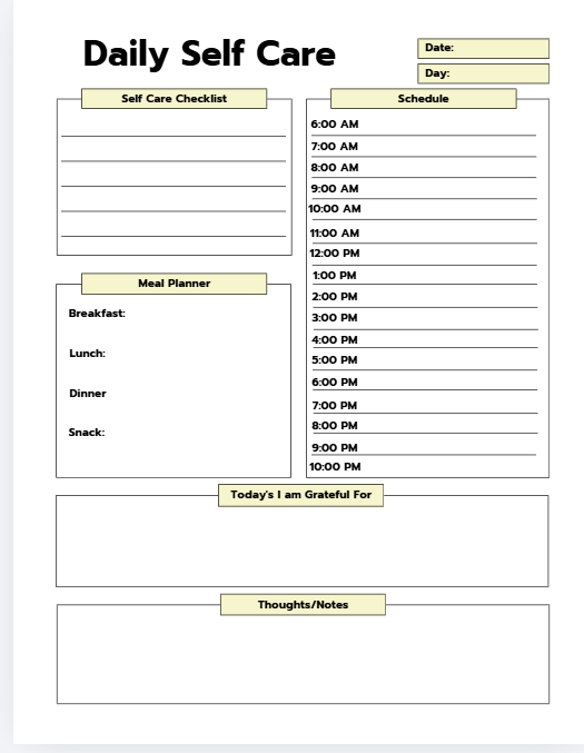 Mental Health & Self-Care Planner