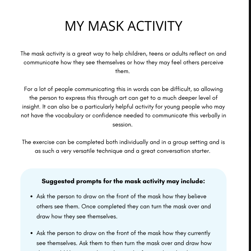 Printable Art Therapy Worksheets