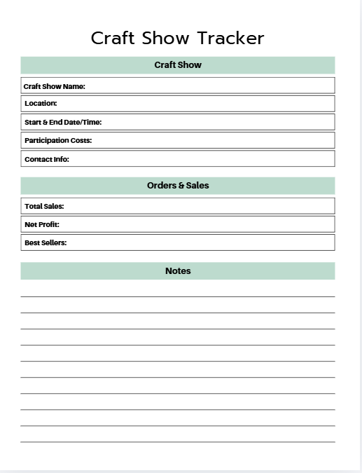 2026–2027 Craft Business Planner