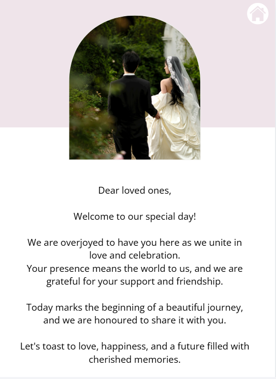 Wedding Itinerary for Guests