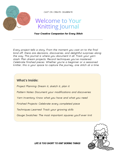 Knitting Journal | Project Planner