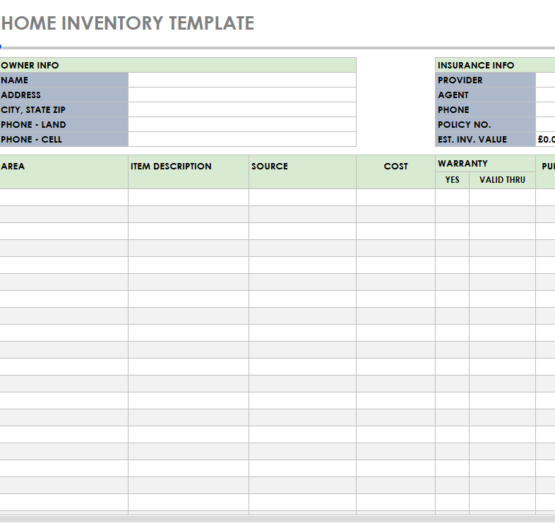 Inventory Spreadsheet Bundle