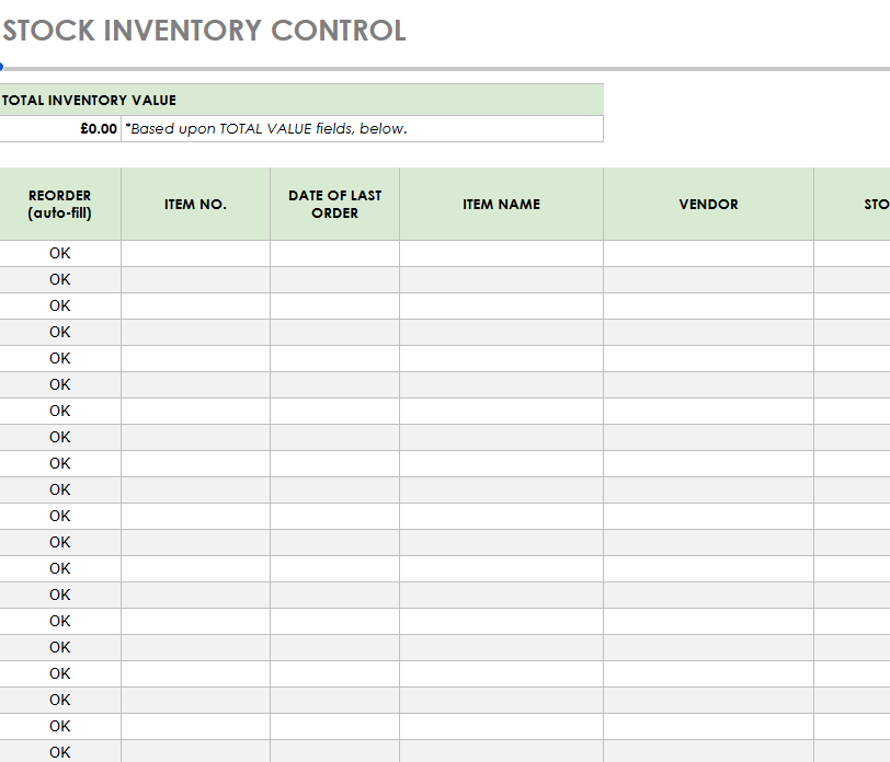 Inventory Spreadsheet Bundle