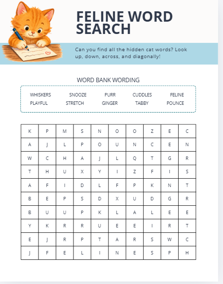 Cat-Themed Puzzle Pack for Kids